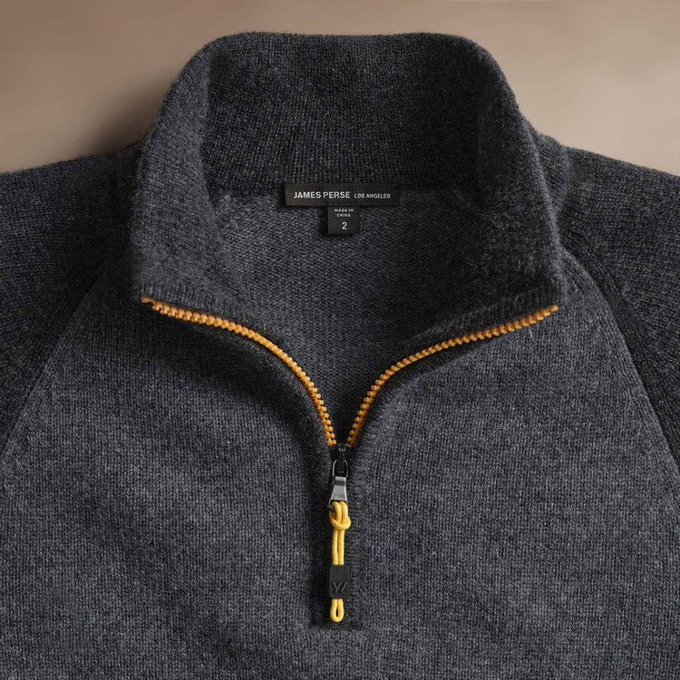 Cashmere Track Jacket  in Flannel/Coal | James Perse Los Angeles