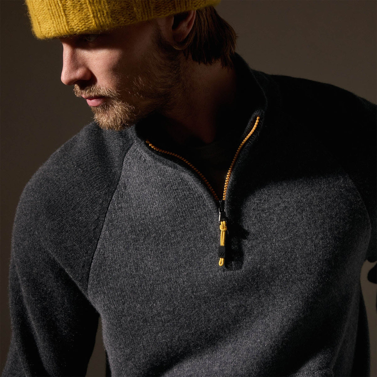 Cashmere Track Jacket  in Flannel/Coal | James Perse Los Angeles