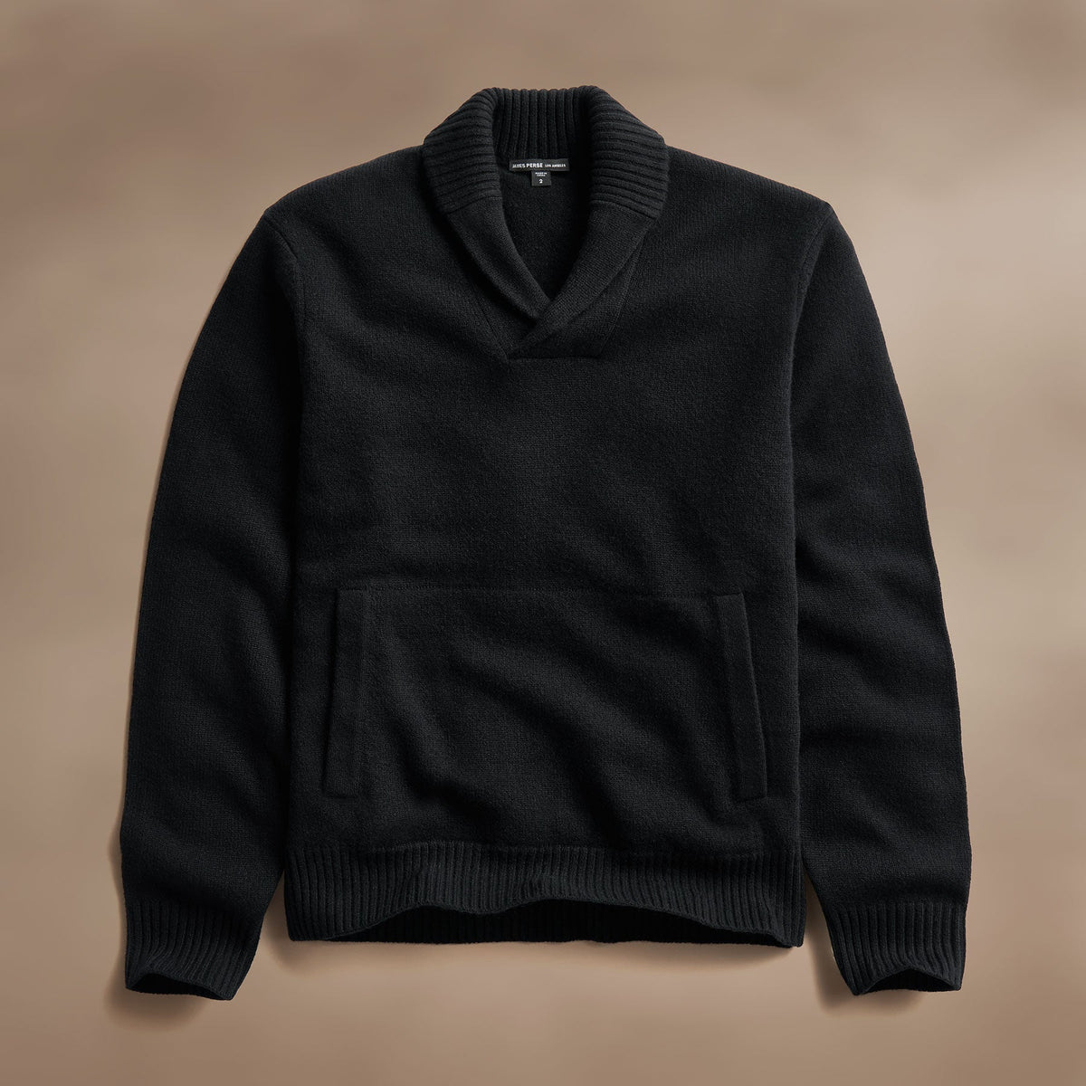 Rec Cashmere Shawl Collar Pullover in Black | James Perse Los Angeles
