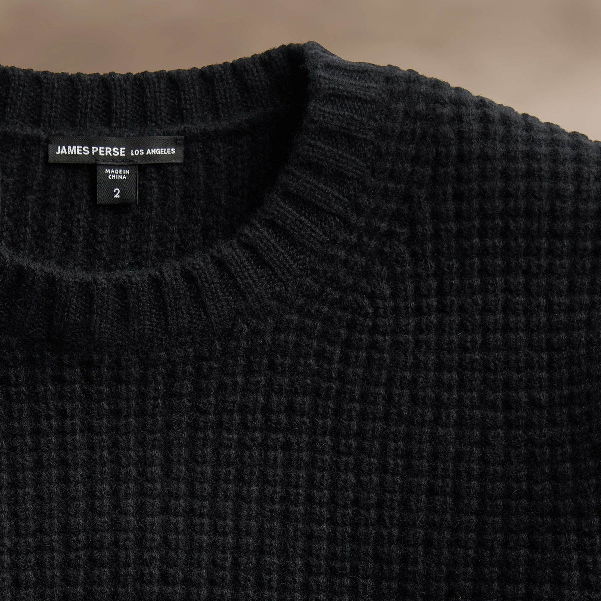 Waffle Raglan in Black | James Perse Los Angeles