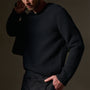 Waffle Knit Sweater in Black | James Perse Los Angeles