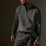 Waffle Knit Half Zip in Granite | James Perse Los Angeles