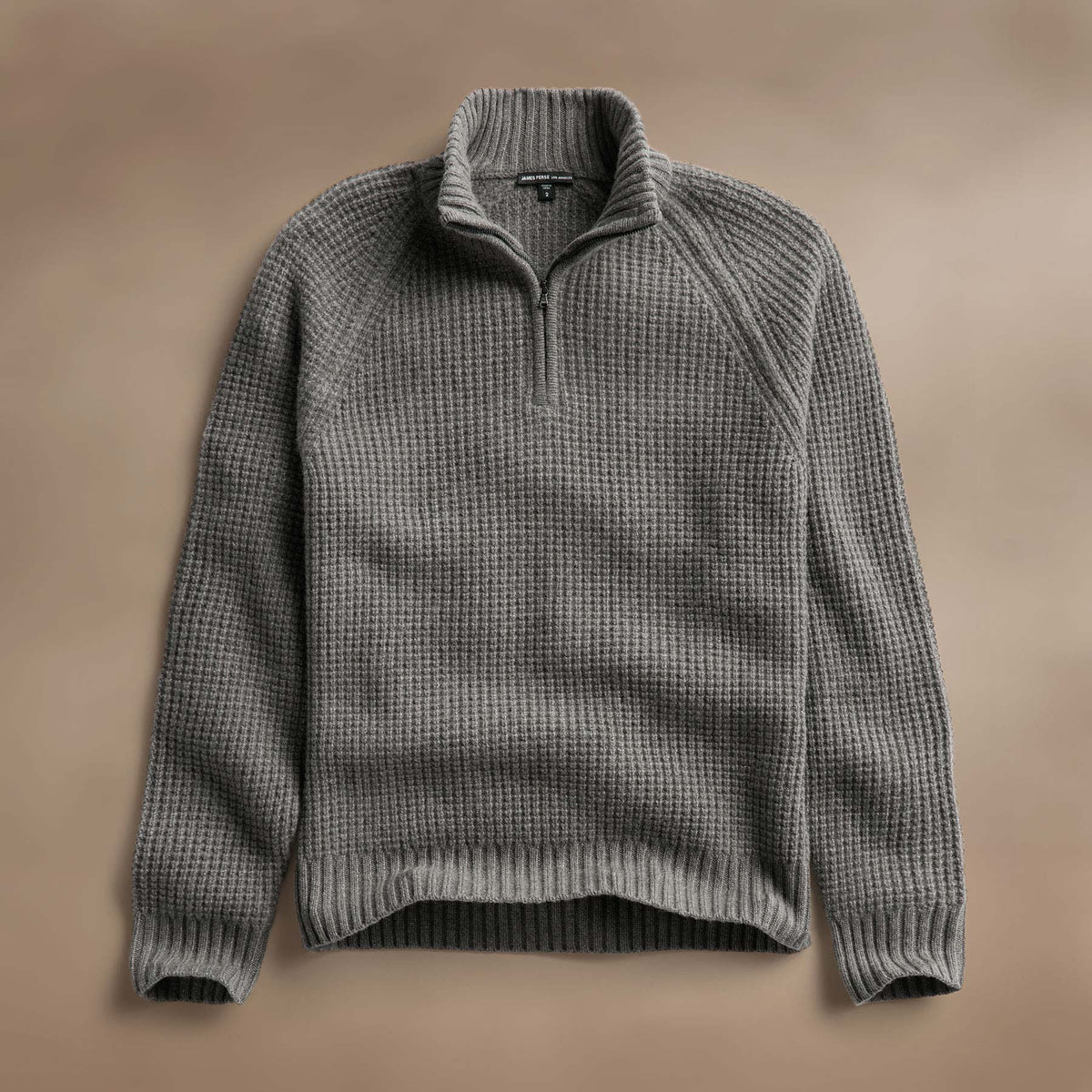 Waffle Half Zip in Granite | James Perse Los Angeles