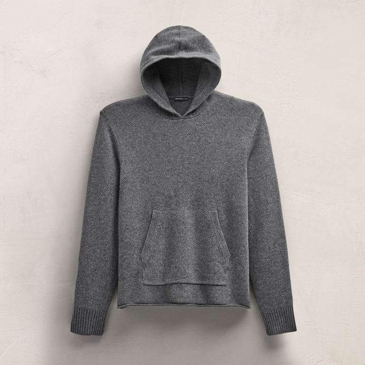 Recycled Cashmere Hooded Pullover in Flannel | James Perse Los Angeles FLAT