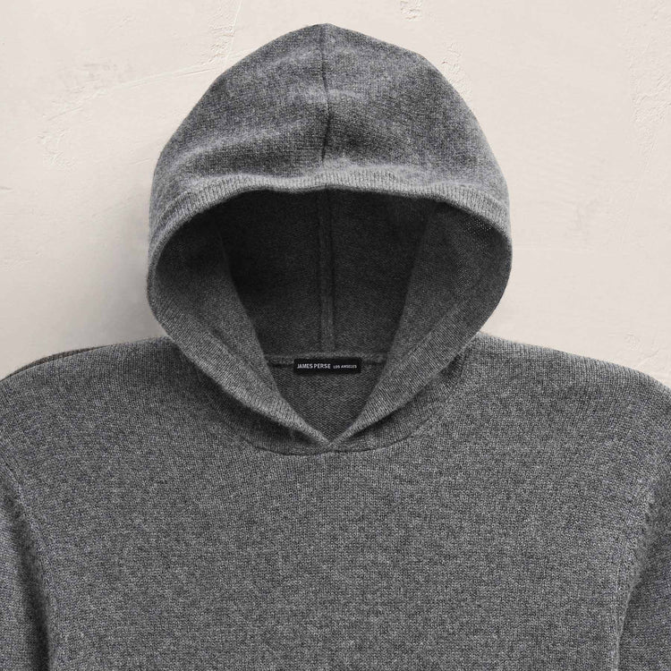 Recycled Cashmere Hooded Pullover in Flannel | James Perse Los Angeles FLAT