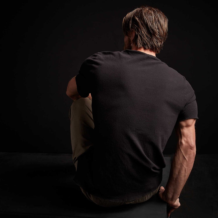 Recycled Brushed Jersey Crew Neck - Black | James Perse Los Angeles