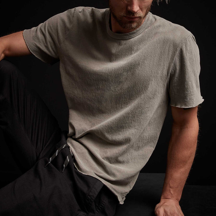 Recycled Brushed Jersey Crew Neck - Greystone Pigment | James Perse Los Angeles