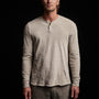 Recycled Brushed Jersey Henley in String Pigment | James Perse Los Angeles