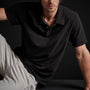 Brushed Jersey Short Sleeve Polo in Black | James Perse Los Angeles