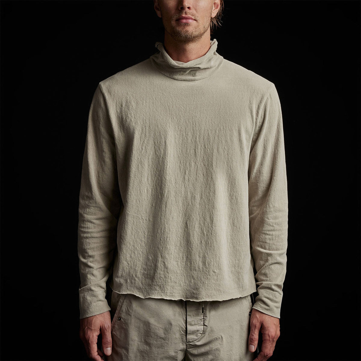 Brushed Jersey Funnel Neck in String Pigment | James Perse Los Angeles 