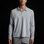Recycled Brshd Jersey Long Sleeve Polo in Arctic Pigment | James Perse Los Angeles 
