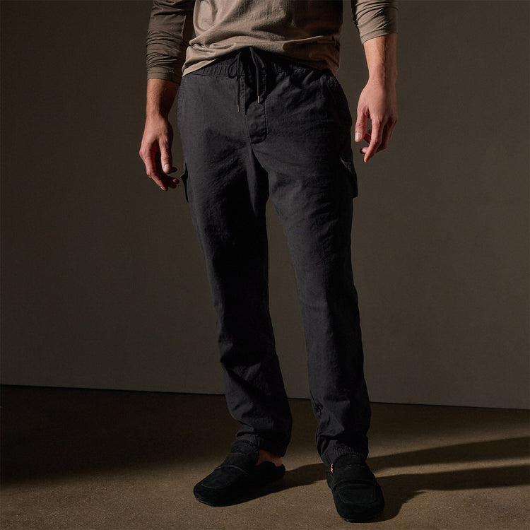 Reverse Twill Utility Pant  in Black | James Perse Los Angeles