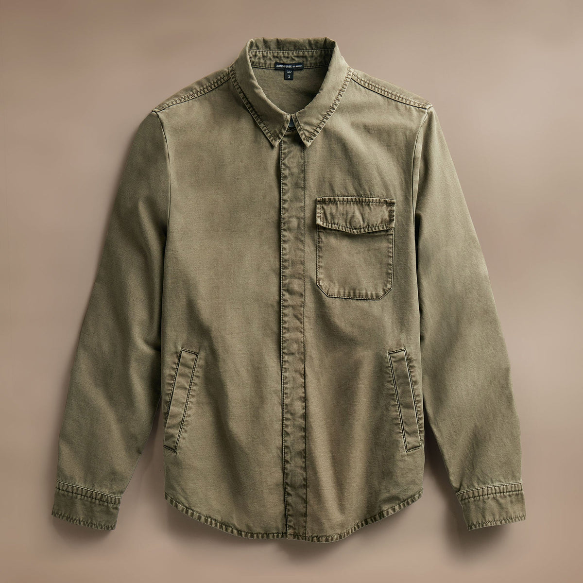 Reverse Cotton Twill Shirt Jacket  in Trooper Pigment | James Perse Los Angeles