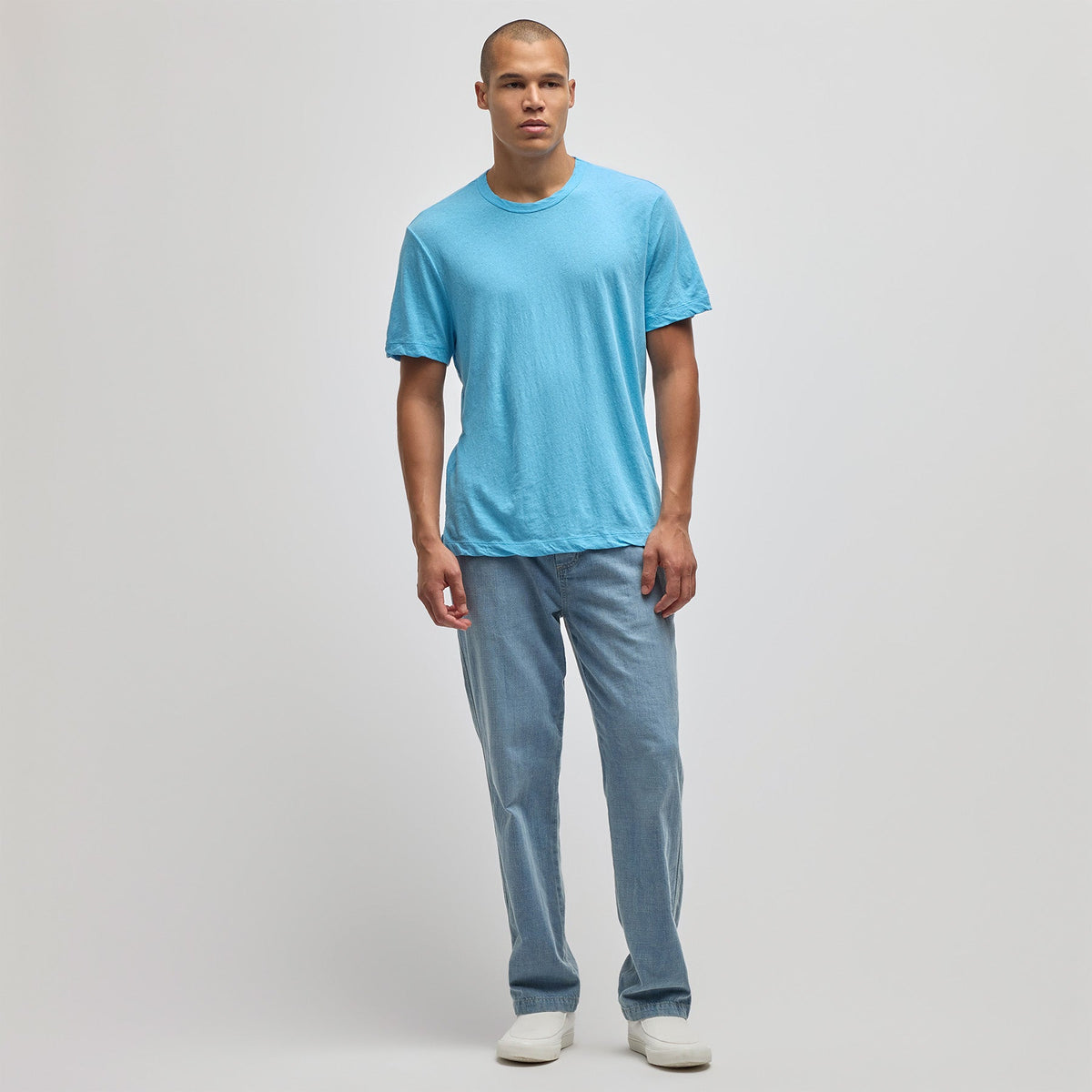 Recycled Cotton Jersey Crew in Marina | James Perse Los Angeles
