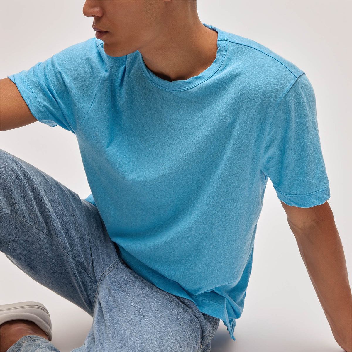 Recycled Cotton Jersey Crew in Marina | James Perse Los Angeles