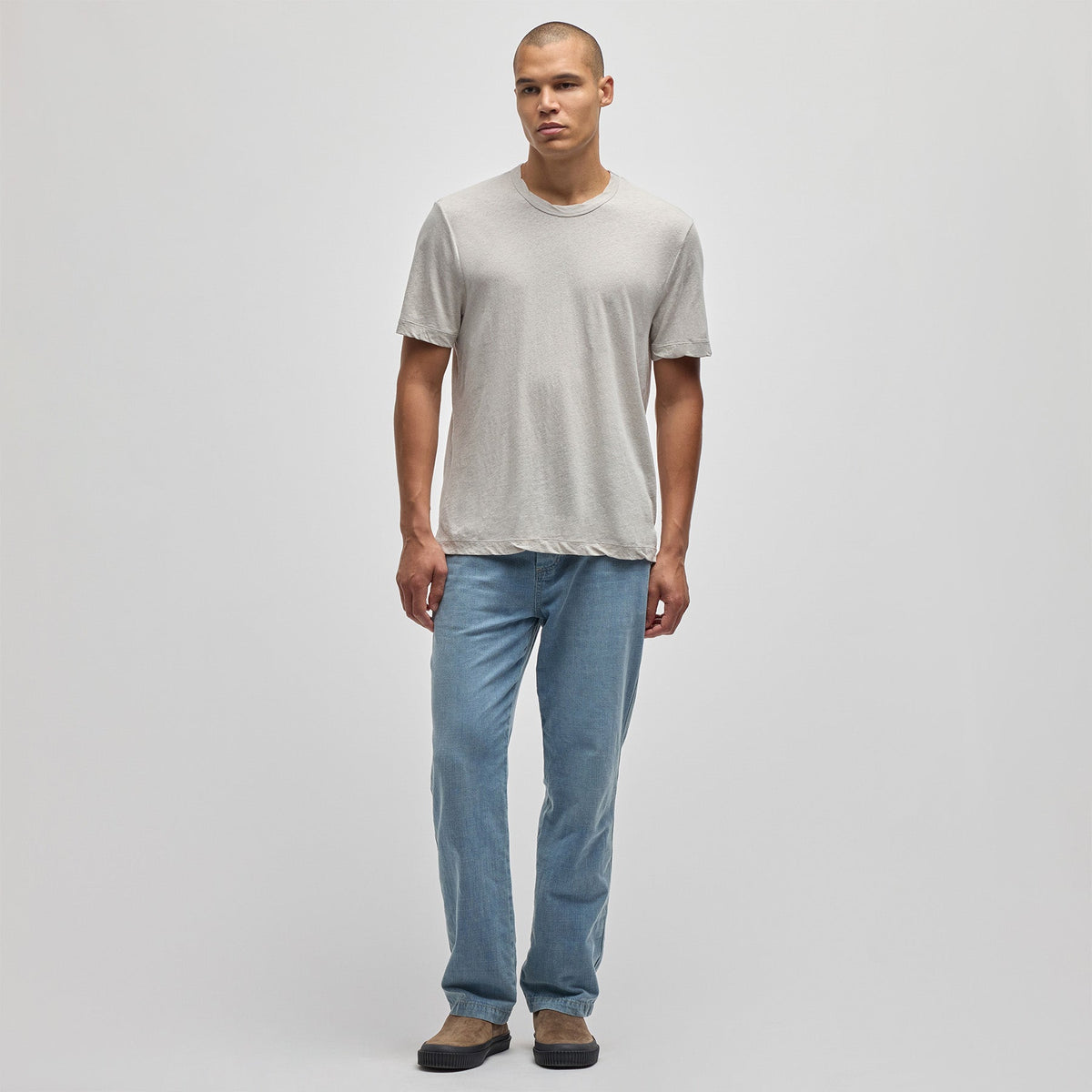 Recycled Cotton Jersey Crew in Salt | James Perse Los Angeles