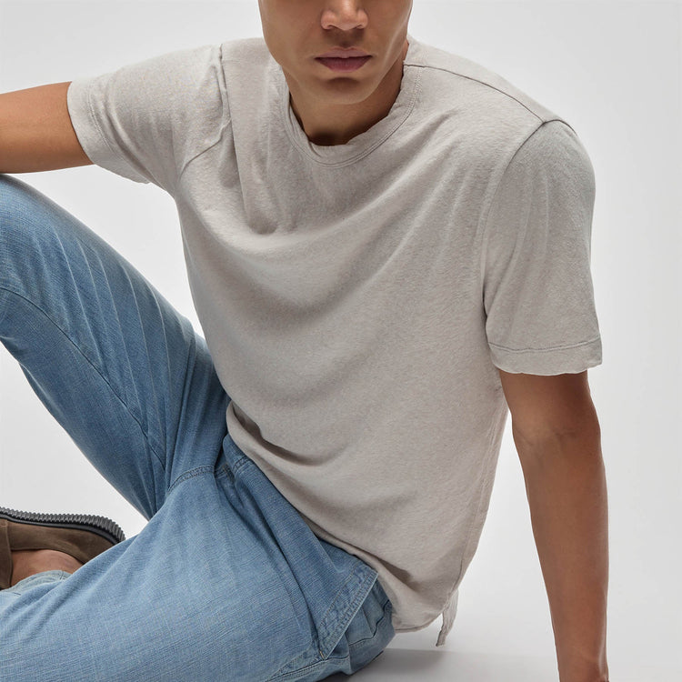 Recycled Cotton Jersey Crew in Salt | James Perse Los Angeles