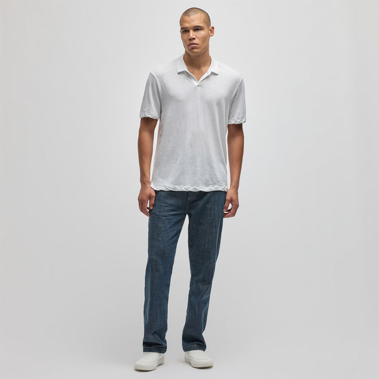 Recycled Cotton Jersey Polo in White | James Perse Los Angeles