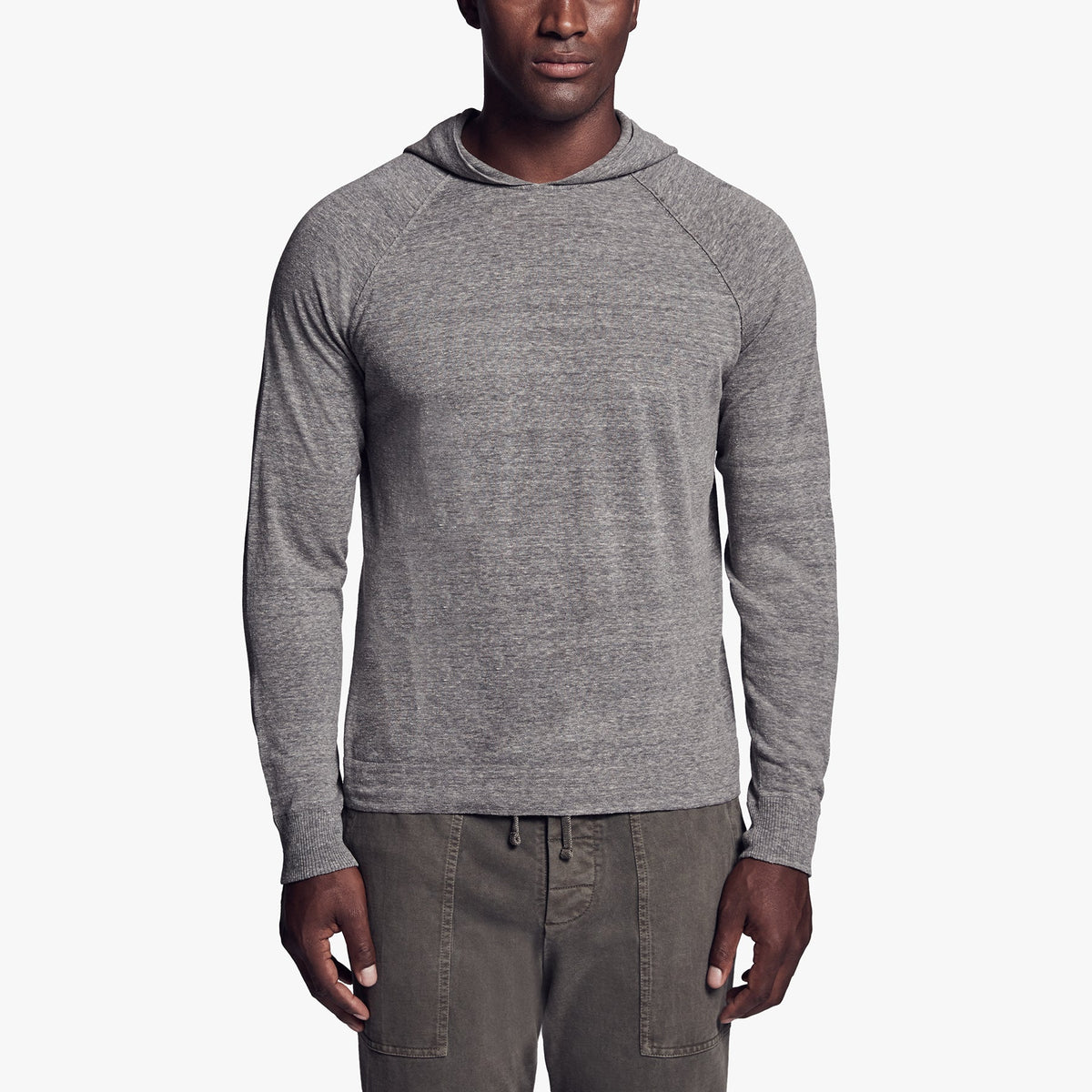 Recycled Cotton Hooded Sweater In Charcoal | James Perse Los Angeles