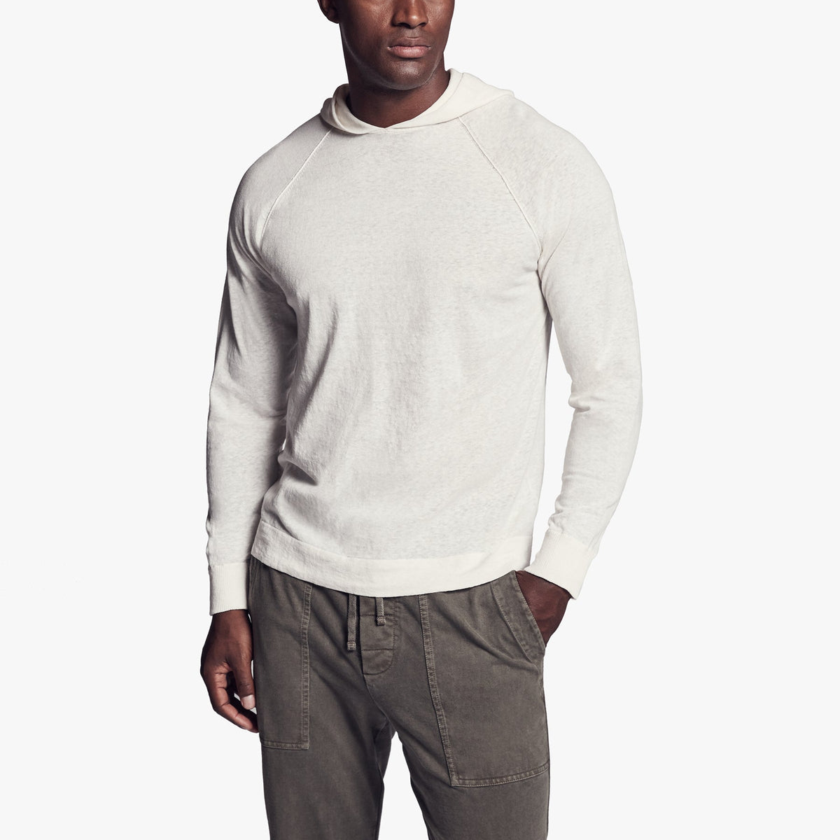 Recycled Cotton Hooded Sweater In Cotton | James Perse Los Angeles