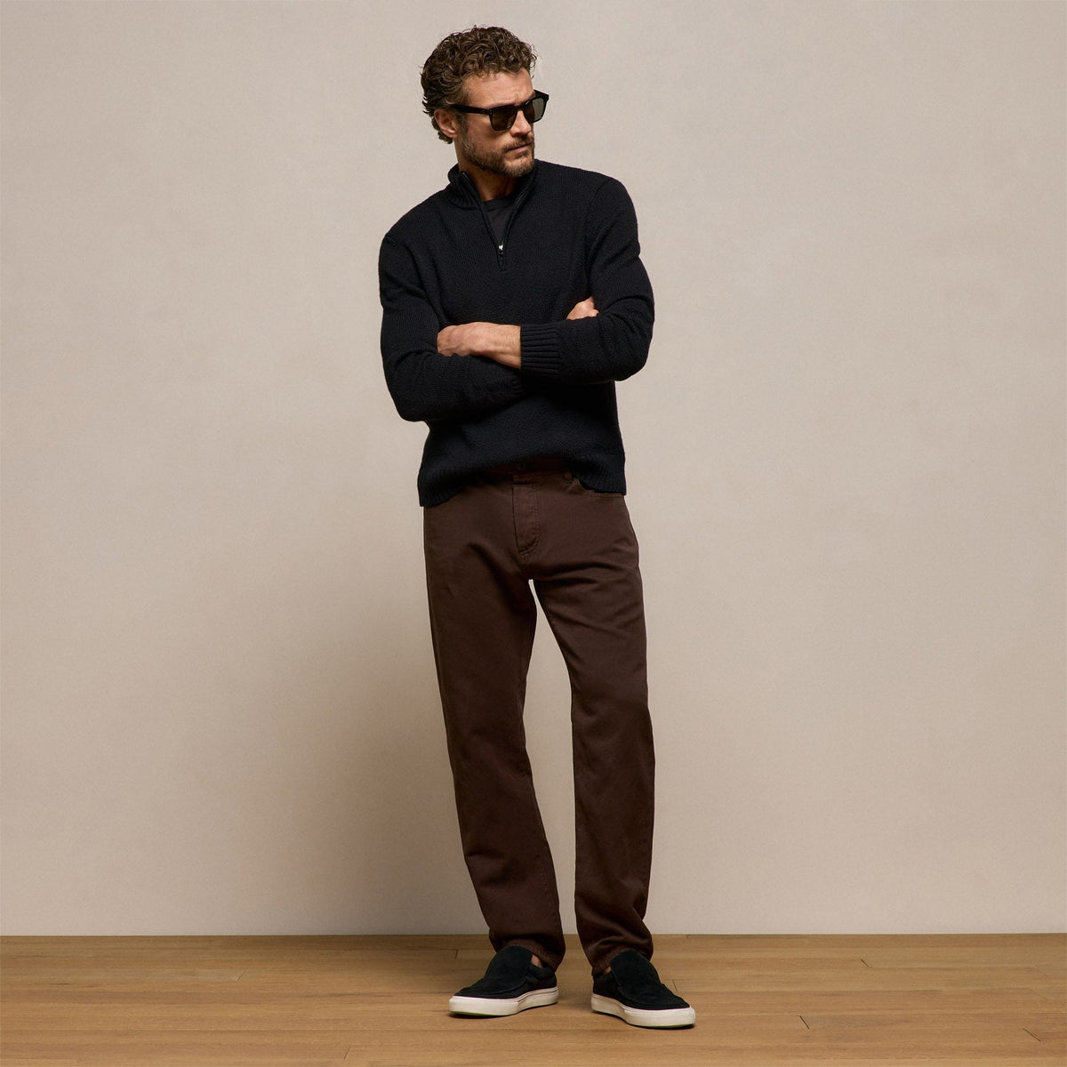 Classic Cotton Linen Twill Pant in Bark Pigment | James Perse Los Angeles