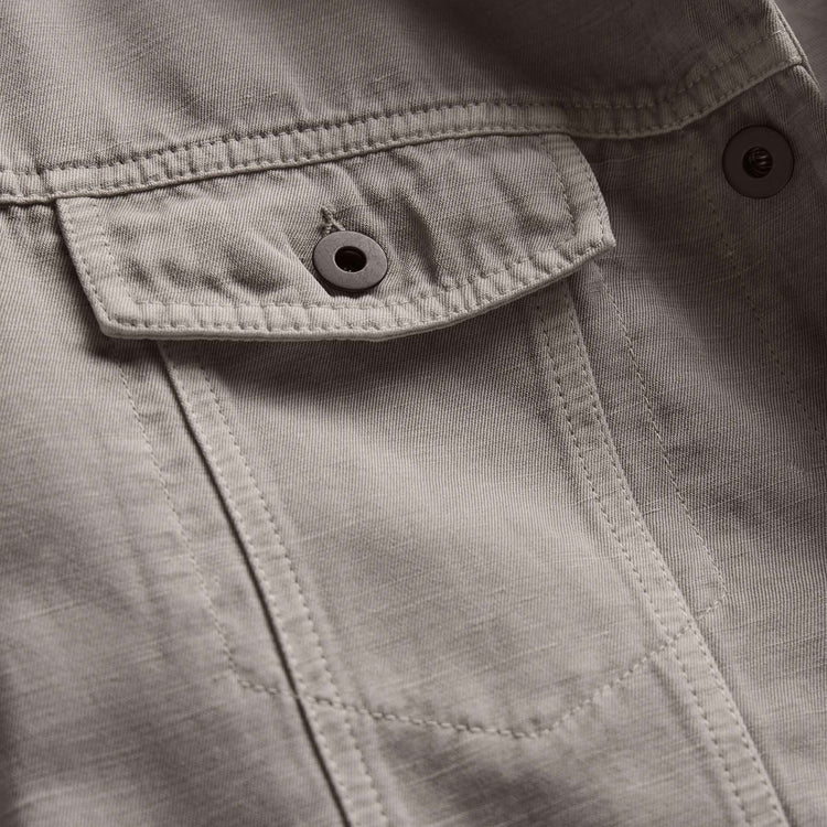Cotton Linen Twill Trucker Jacket in Fog Pigment | James Perse Los Angeles
