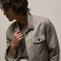 Cotton Linen Twill Trucker Jacket in Fog Pigment | James Perse Los Angeles