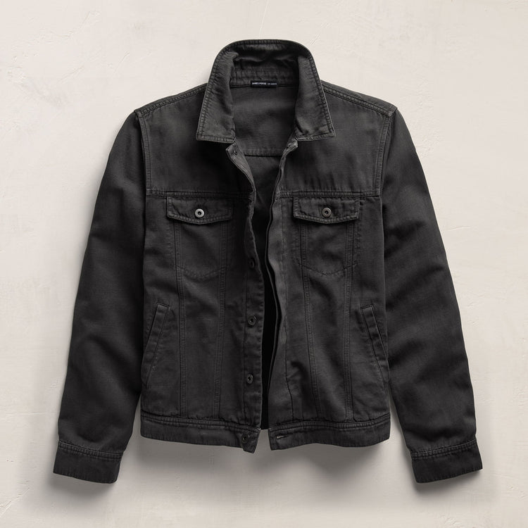 Cotton Linen Twill Trucker Jacket in Magma Pigment | James Perse Los Angeles