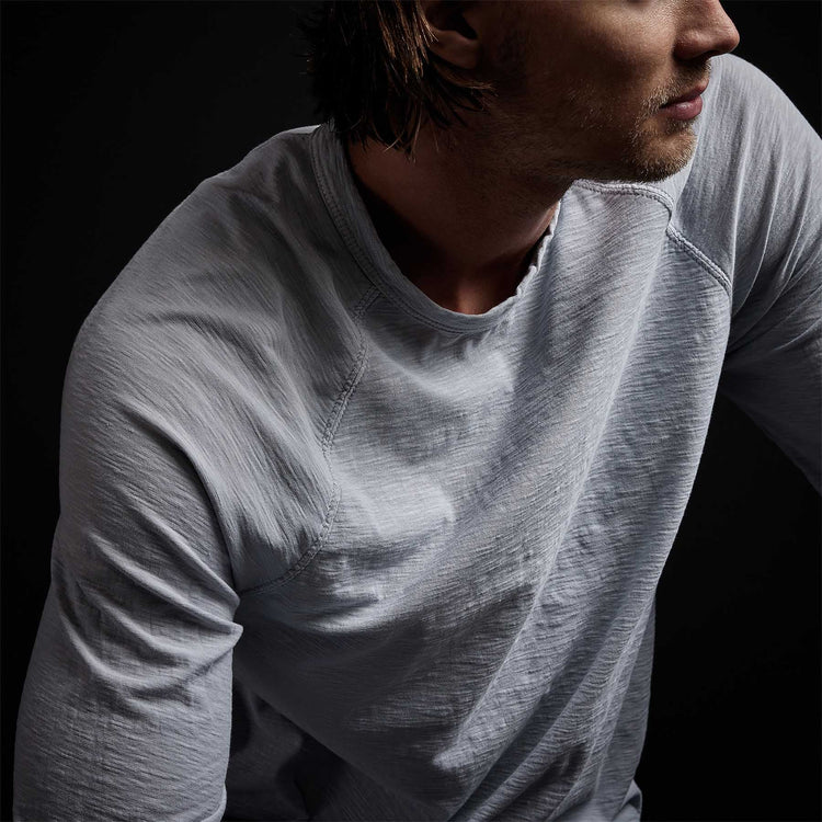 Inside Out Raglan Crew in Blue Fog Pigment | James Perse Los Angeles