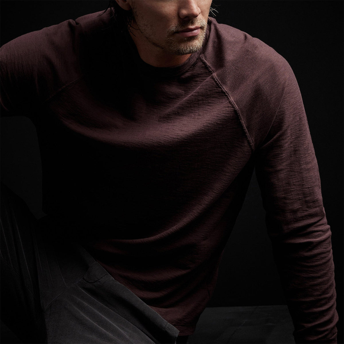 Inside Out Raglan Crew in Dahlia | James Perse Los Angeles