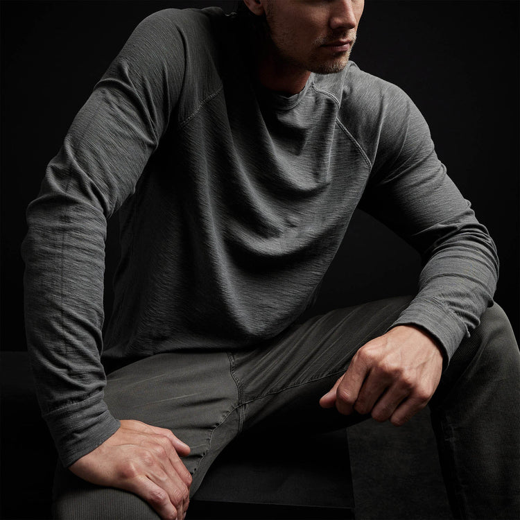 Inside Out Raglan Crew in Fin Pigment | James Perse Los Angeles