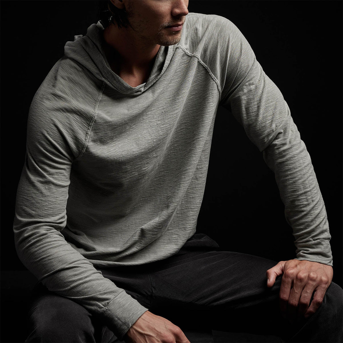 Inside Out Raglan Hoody in Concrete Pigment | James Perse Los Angeles