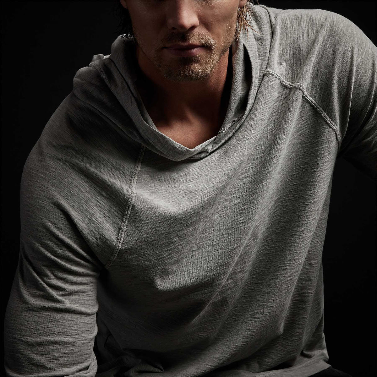 Inside Out Raglan Hoody in Concrete Pigment | James Perse Los Angeles