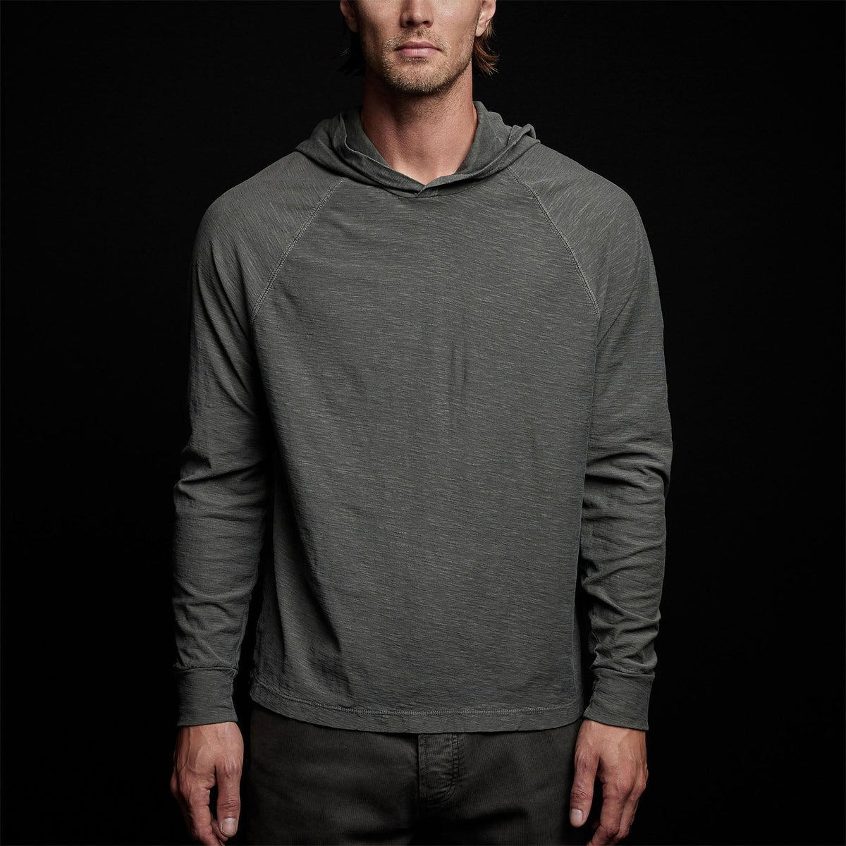 Inside Out Raglan Hoody in Fin Pigment | James Perse Los Angeles