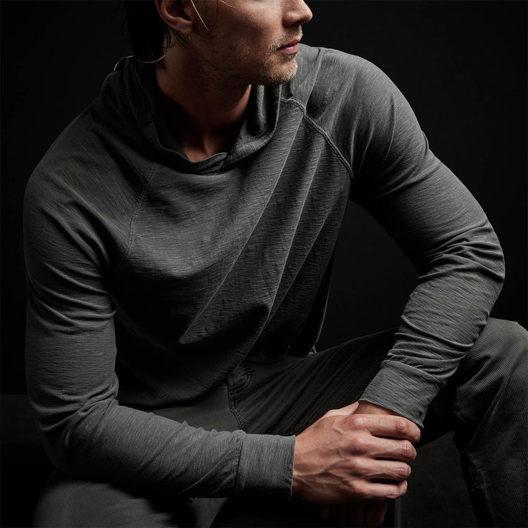Inside Out Raglan Hoody in Fin Pigment | James Perse Los Angeles