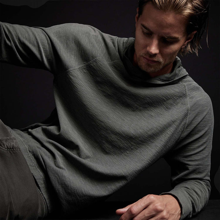 Inside Out Raglan Hoody in Fin Pigment | James Perse Los Angeles