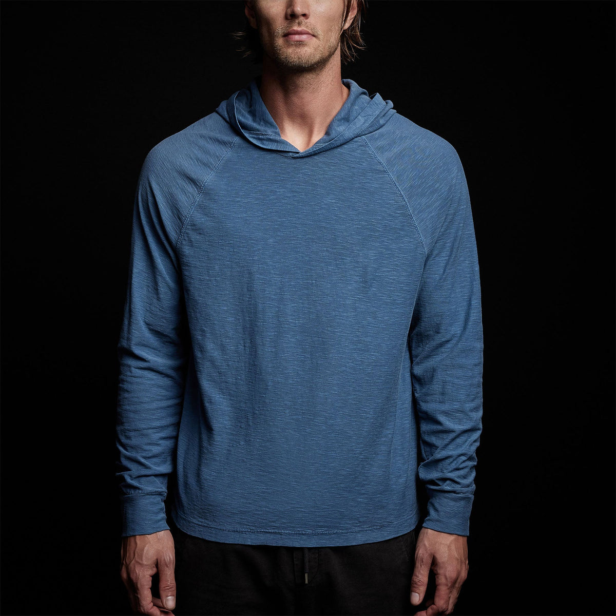Inside Out Raglan Hoody in Lake Pigment | James Perse Los Angeles