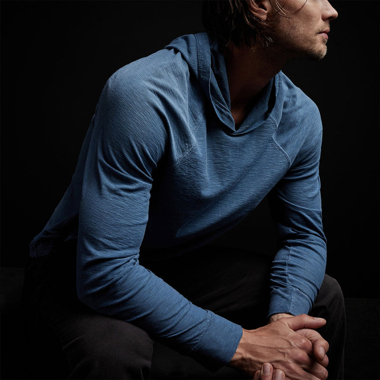 Inside Out Raglan Hoody in Lake Pigment | James Perse Los Angeles