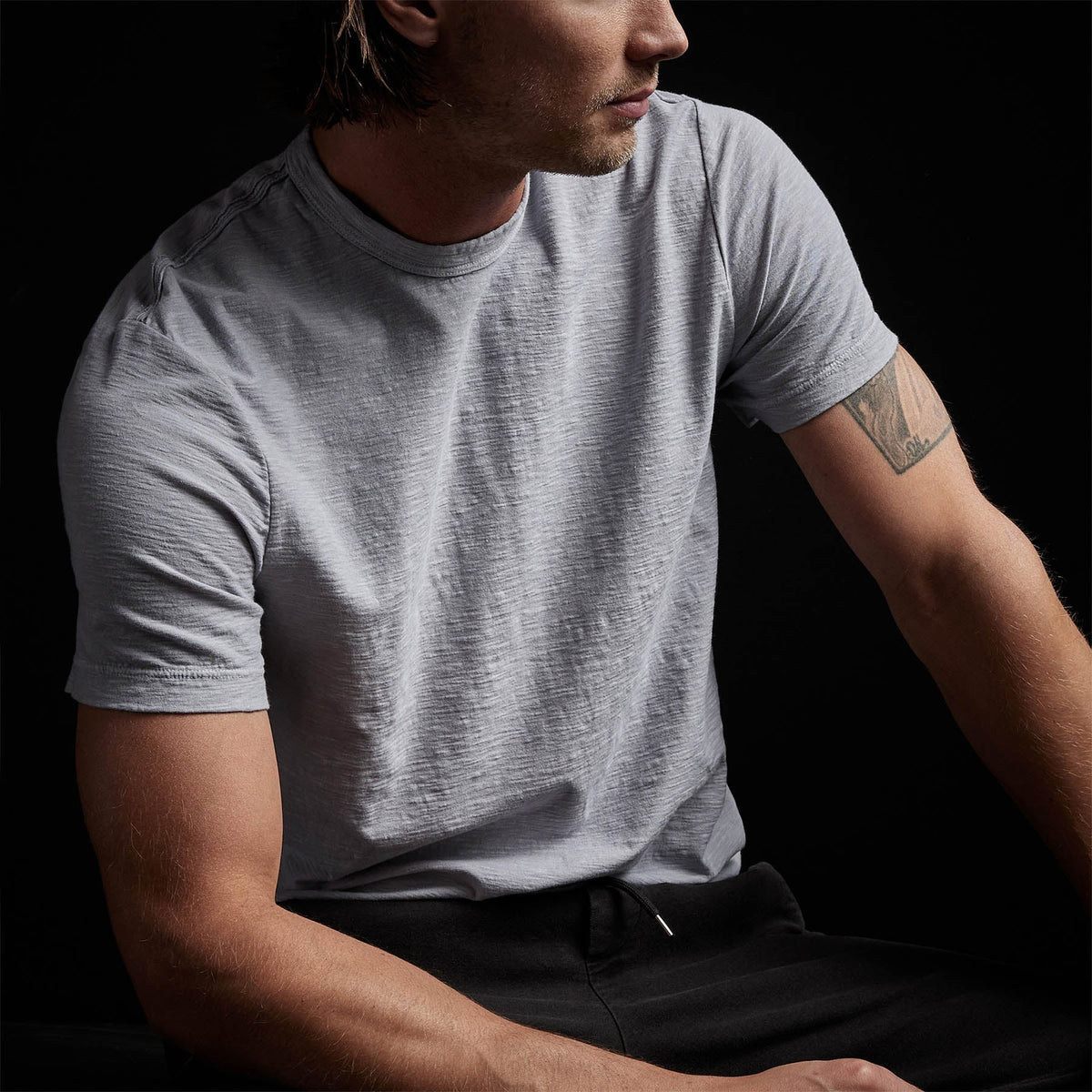 Inside Out Short Sleeve Crew in Blue Fog Pigment | James Perse Los Angeles