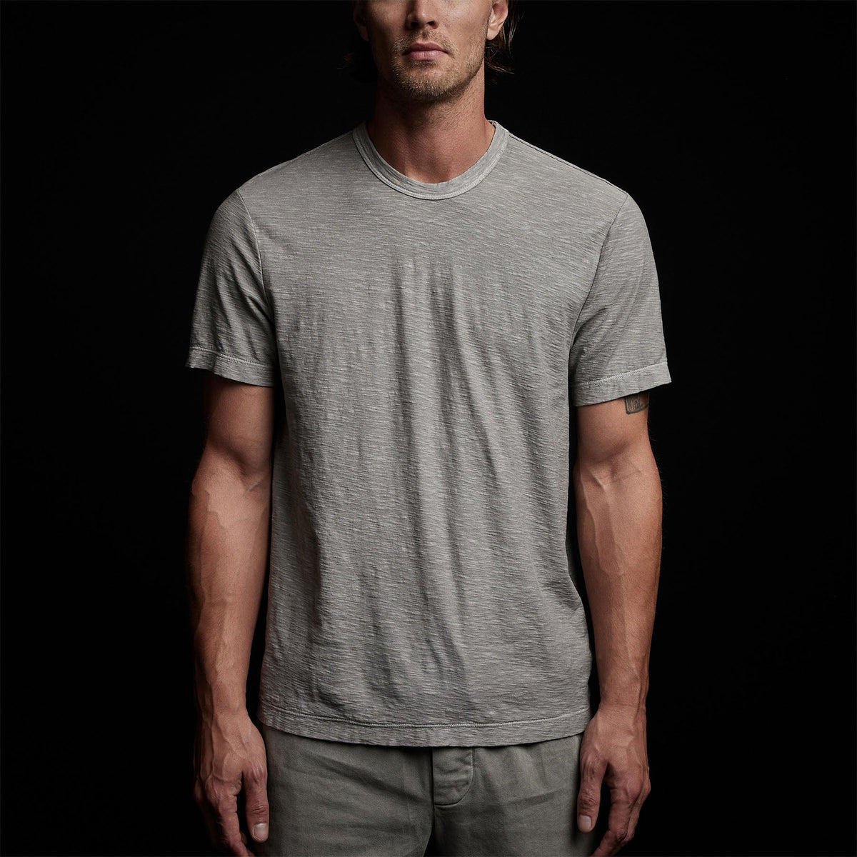 Inside Out Short Sleeve Crew in Concrete Pigment | James Perse Los Angeles