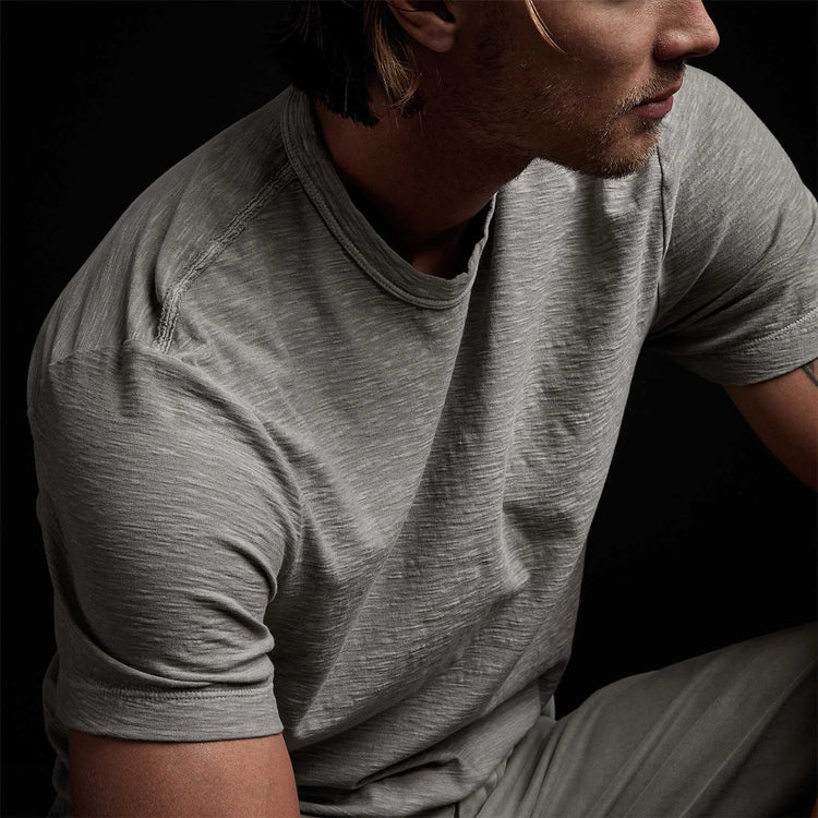 Inside Out Short Sleeve Crew in Concrete Pigment | James Perse Los Angeles