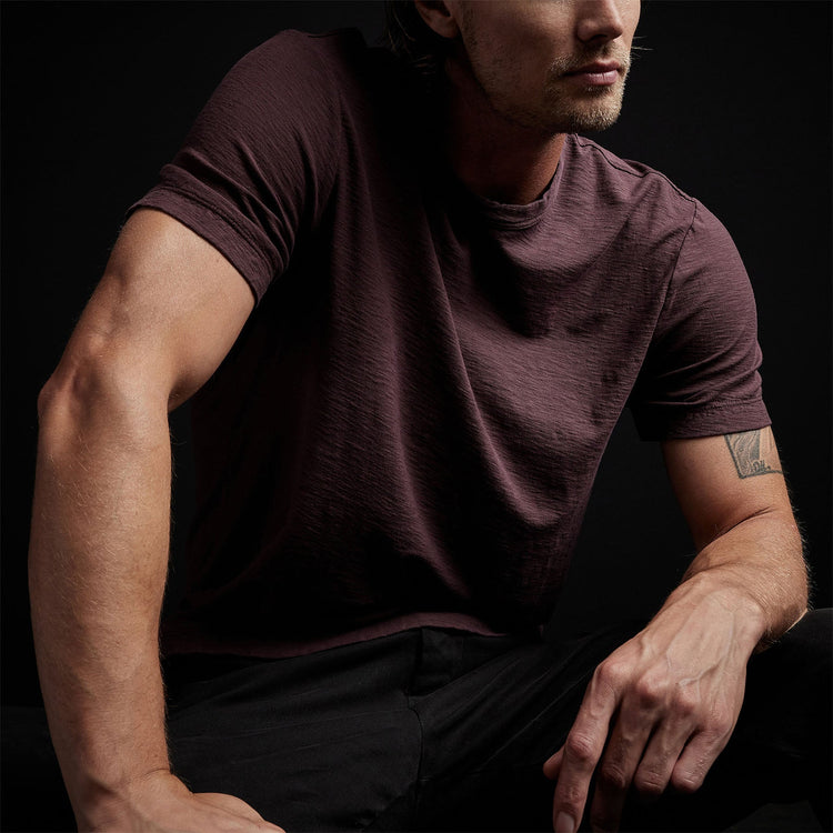 Inside Out Short Sleeve Crew in Dahlia | James Perse Los Angeles