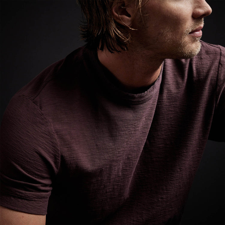 Inside Out Short Sleeve Crew in Dahlia | James Perse Los Angeles