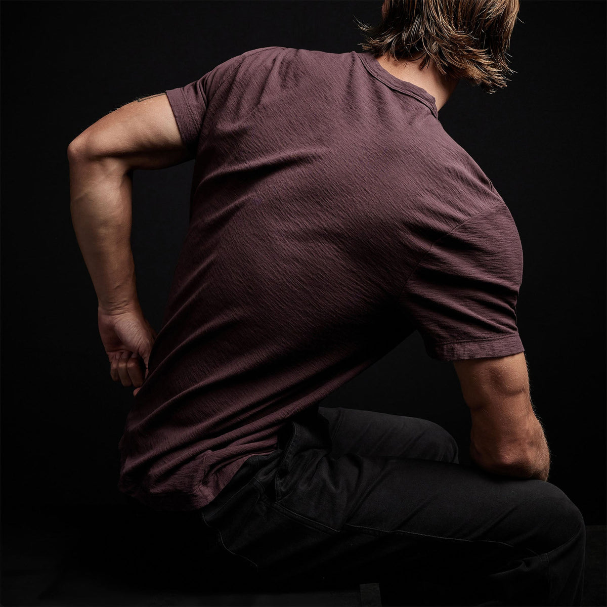 Inside Out Short Sleeve Crew in Dahlia | James Perse Los Angeles