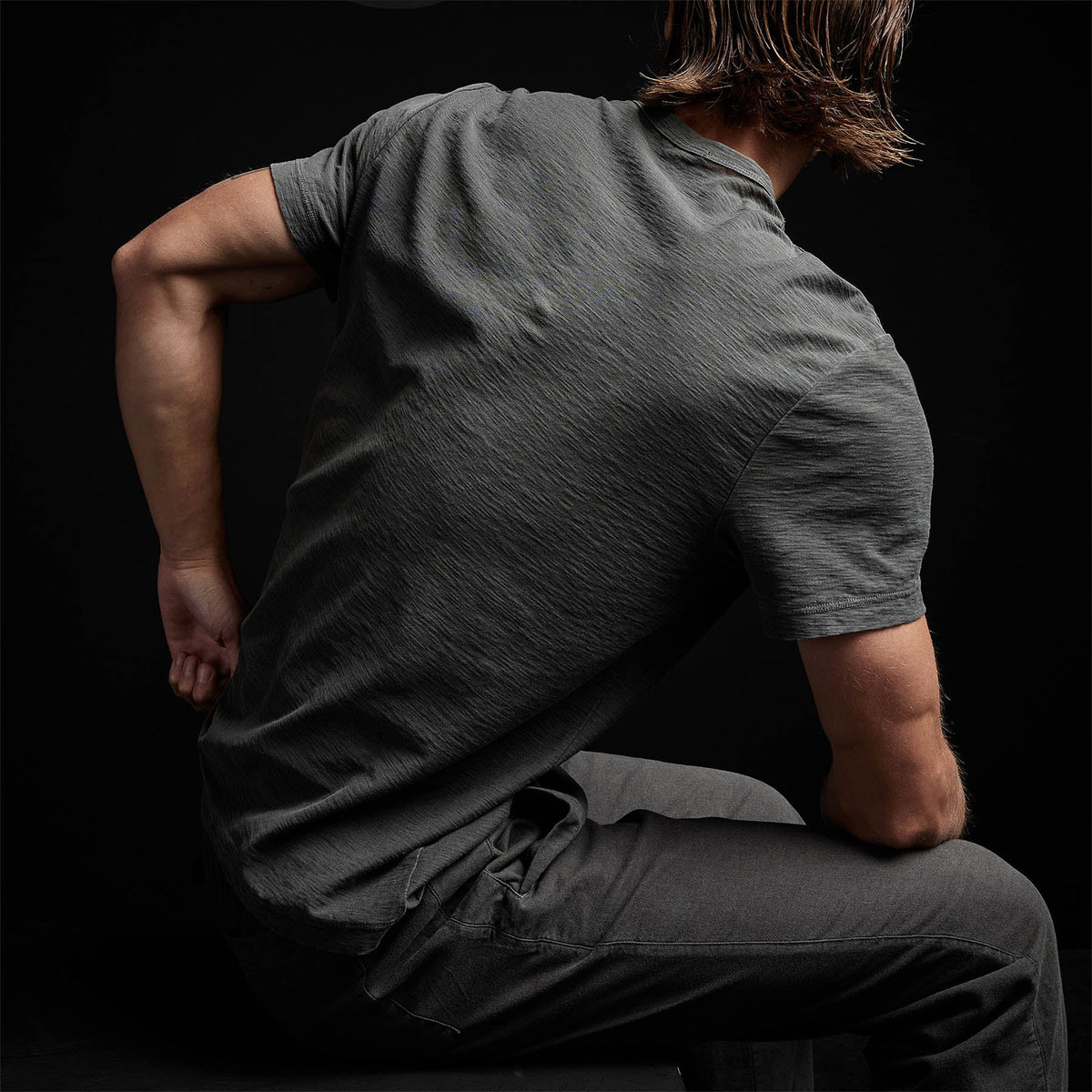 Inside Out Short Sleeve Crew in Fin Pigment | James Perse Los Angeles