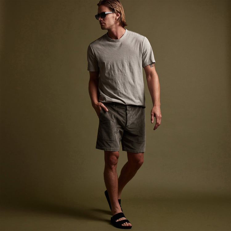Reverse Slub Jersey Short Sleeve Crew in Silt Pigment | James Perse Los Angeles