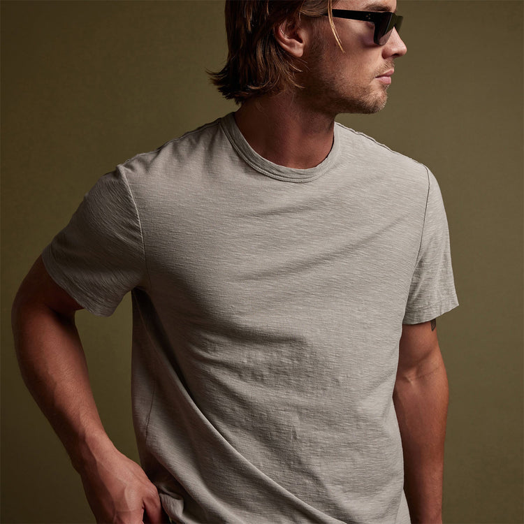 Reverse Slub Jersey Short Sleeve Crew in Silt Pigment | James Perse Los Angeles