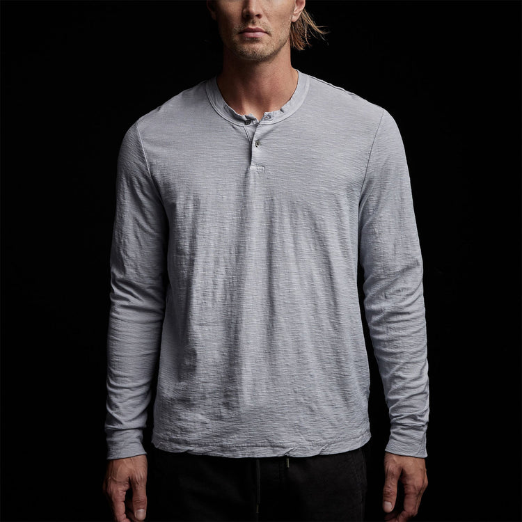 Inside Out Henley in Blue Fog Pigment | James Perse Los Angeles
