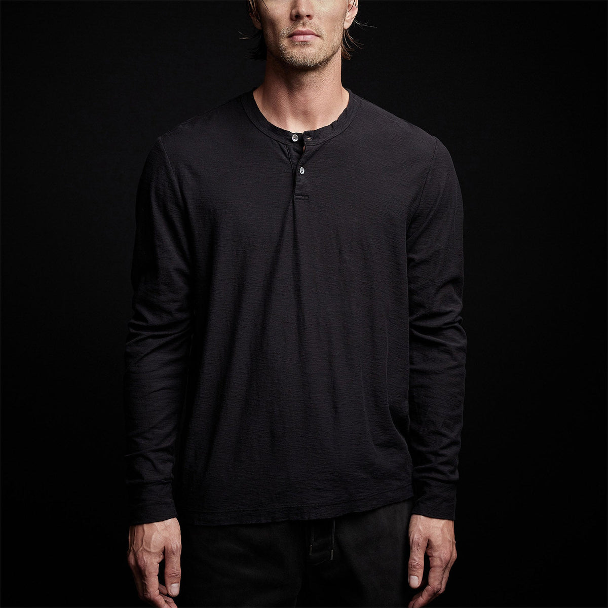 Inside Out Henley in Black | James Perse Los Angeles