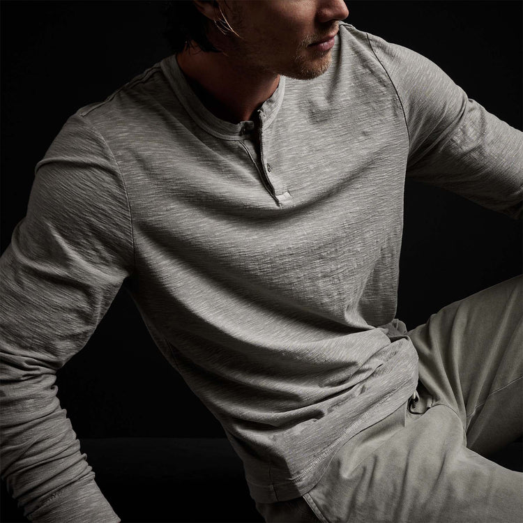 Inside Out Henley in Concrete Pigment | James Perse Los Angeles